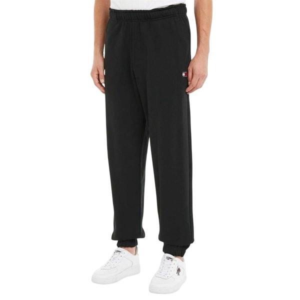 Tommy Jeans Mens Cotton Badge Jogging Bottoms - Black - 