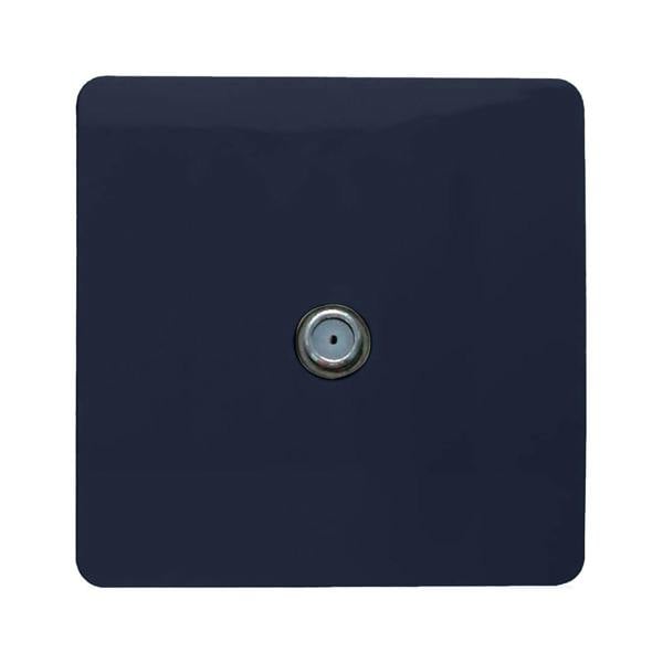Trendi Switch 1 Gang Male F-Type Satellite Television Socket in Navy Blue