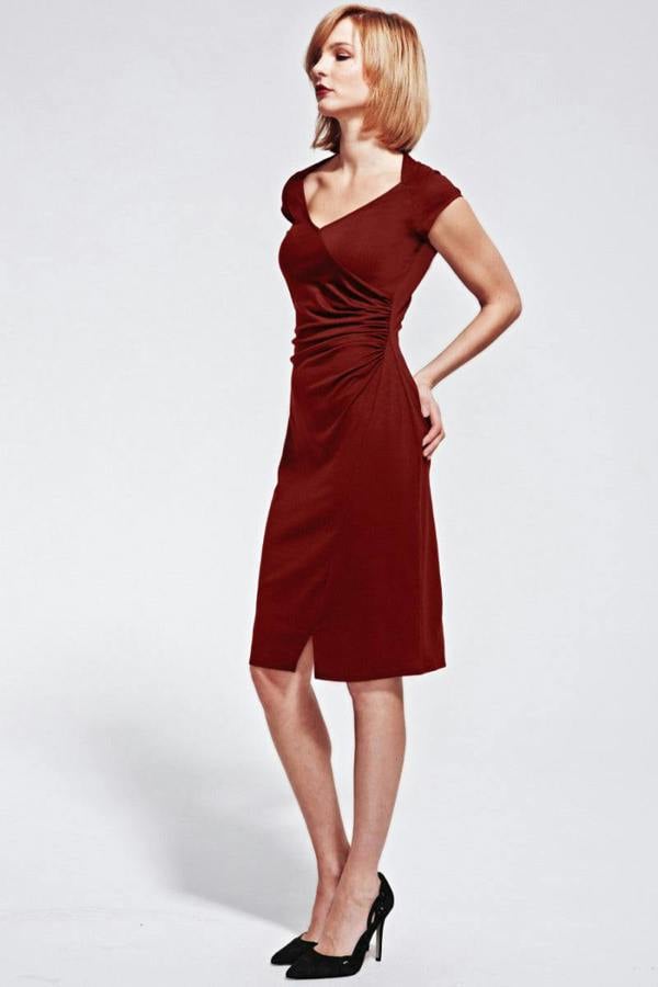 HotSquash Raglan Sleeve Side Ruched Dress