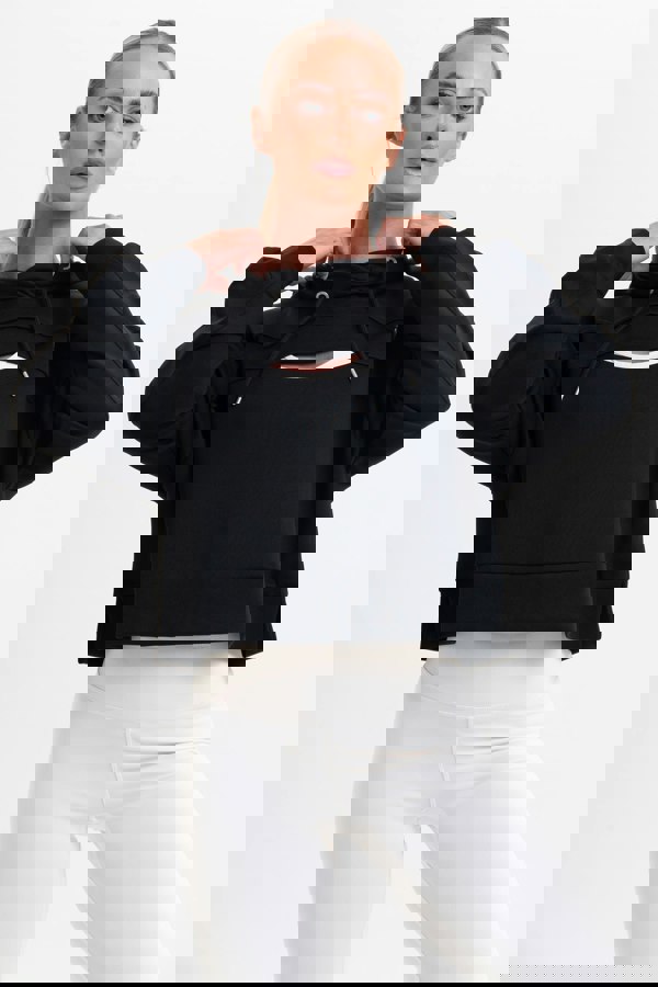 Discipline 365 Black Drawstring Cut Out Hoodie