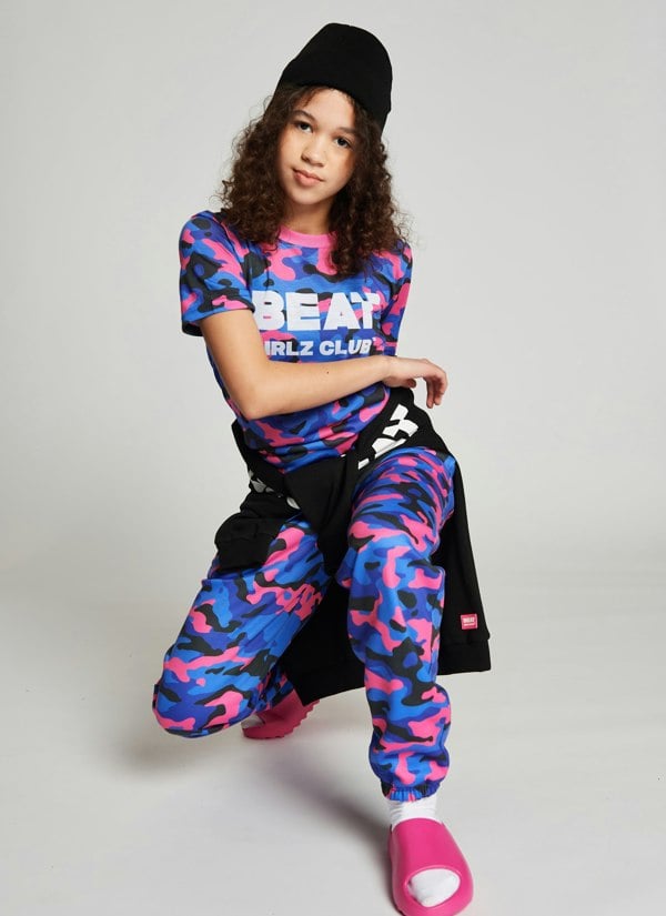 Beat Girlz Club Roller T-Shirt - Shocking Pink Camo