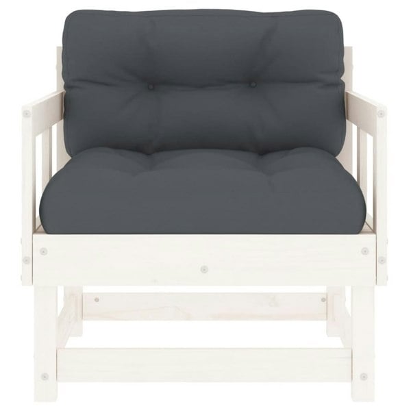 Berkfield Garden Chairs with Cushions 2 pcs White Solid Wood Pine
