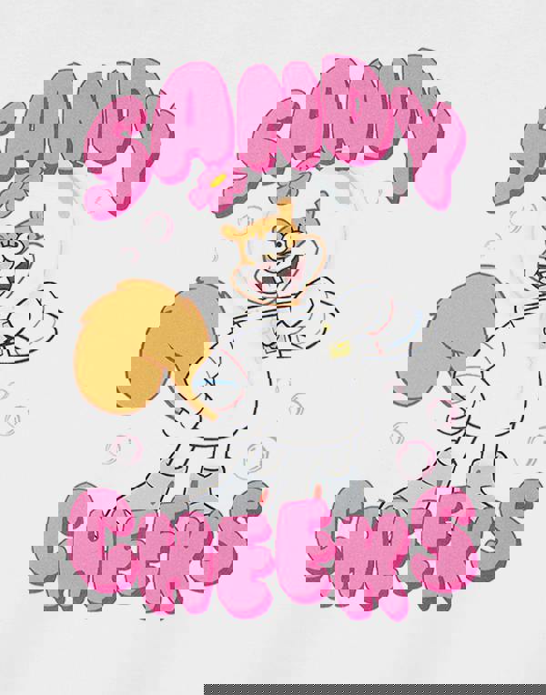 SpongeBob SquarePants Girls White Sandy Cheeks Short Sleeved T-Shirt