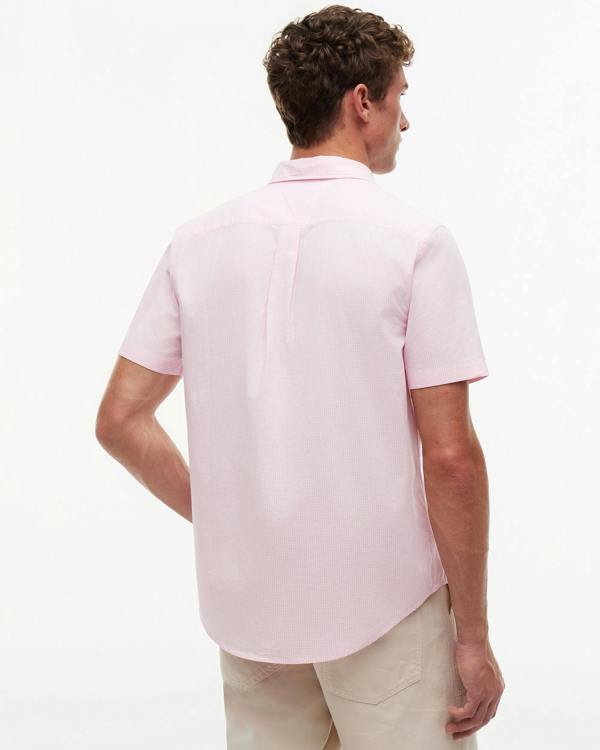 Tommy Hilfiger Flex Poplin Gingham Mens Shirt - Classic Pink/Check