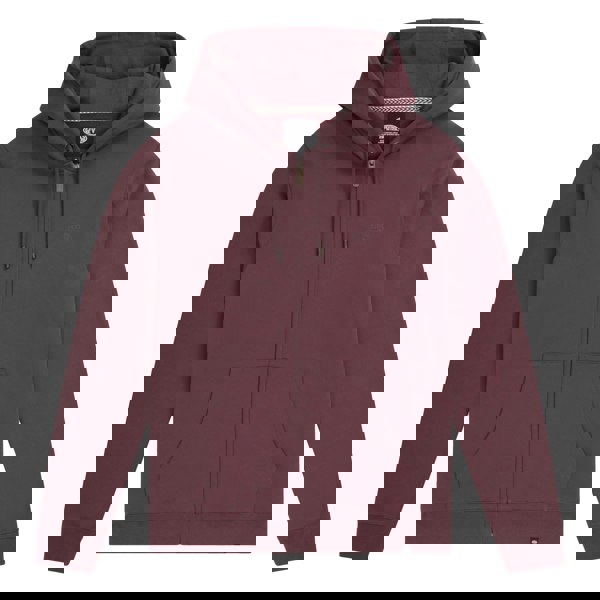 Animal Mens Woody Organic Zipped Hoodie - Burgundy