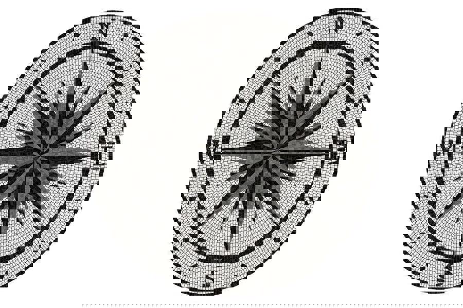 WFM6201 - Cardinal Points Mosaic Mat 99 cm Diameter