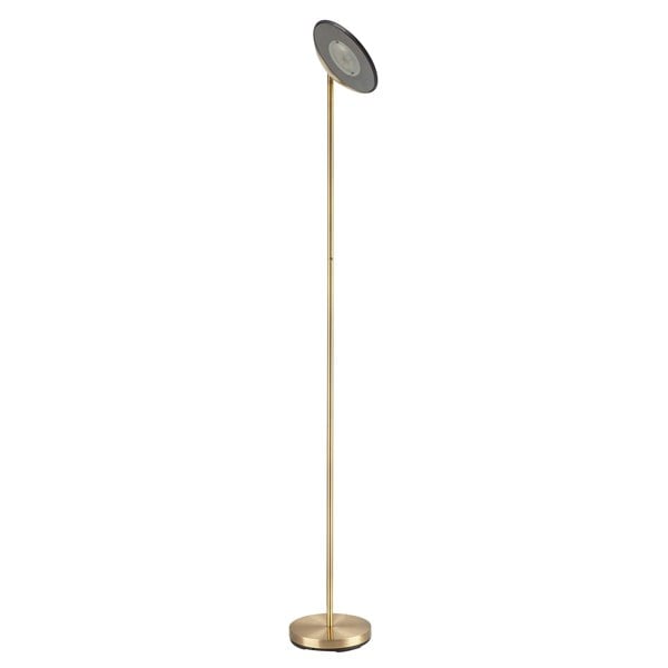 Modern Uplighter Floor Lamp in Antique Brass with Memory Dimmer Button Image 3