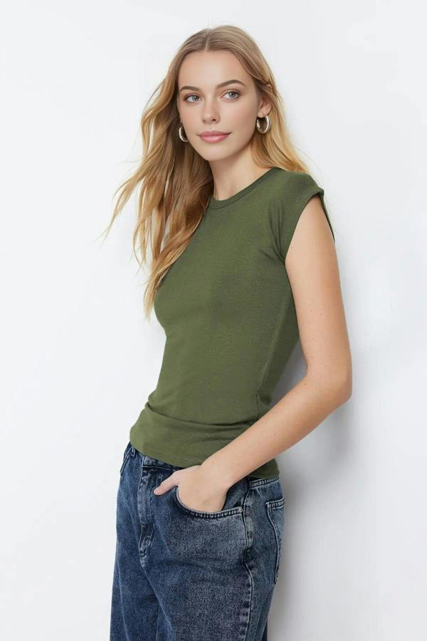 WOVCOR Viscose Fitted Knit Blouse