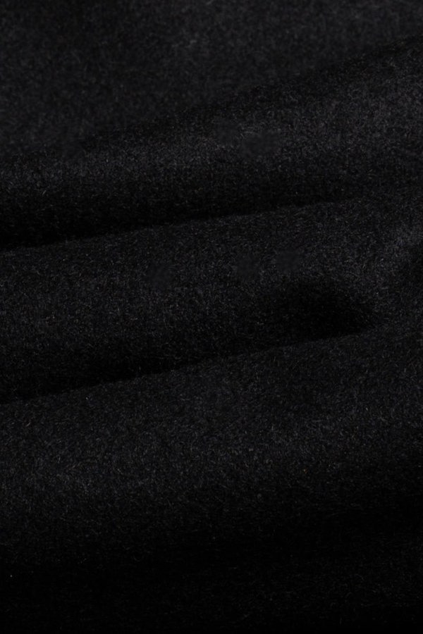 Michigan black long coat fabric swatch