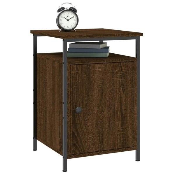 Berkfield Bedside Cabinet Brown Oak 40x42x60 cm Engineered Wood