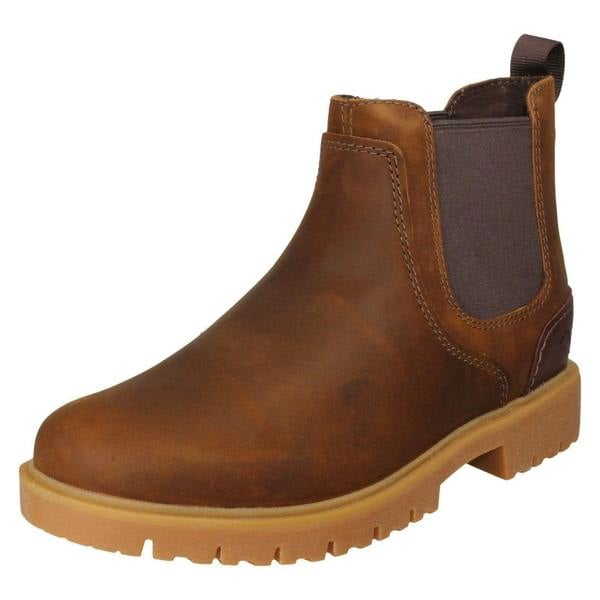 Clarks Mens Clarks Leather Smart Chelsea Boot Rossdale Top
