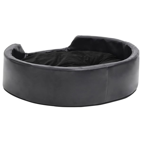 Berkfield Dog Bed Black 69x59x19 cm Plush and Faux Leather