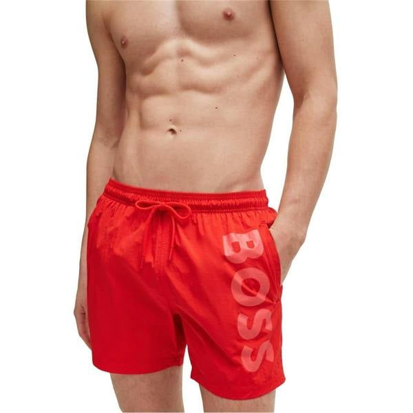 Boss Mens Octopus Swim Shorts - Bright Red - 