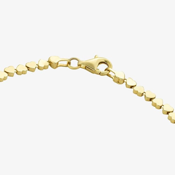 T. H. Baker 9ct Yellow Gold 7.5 Inch Stamped Heart Bracelet HSHB-470-9Y-7.5