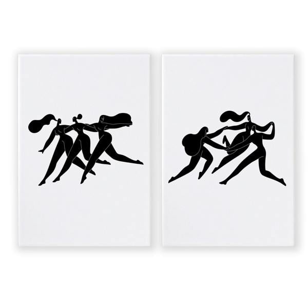 Art For Hallway | Set of 2 Boho Women Wall art Prints