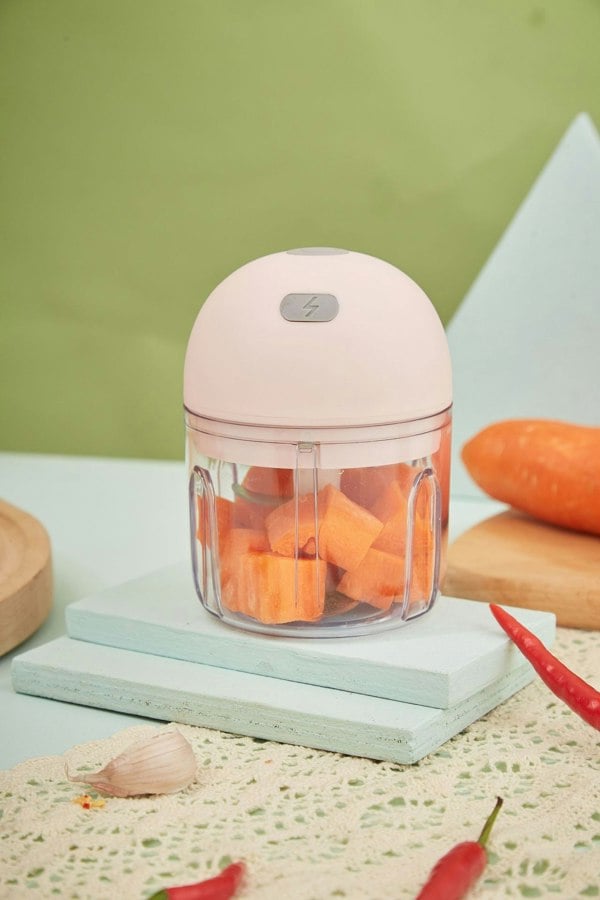 Living and Home 250ml Electric Wireless Kitchen Garlic Chopper Vegetable Electric Food Grater Cutter 30W