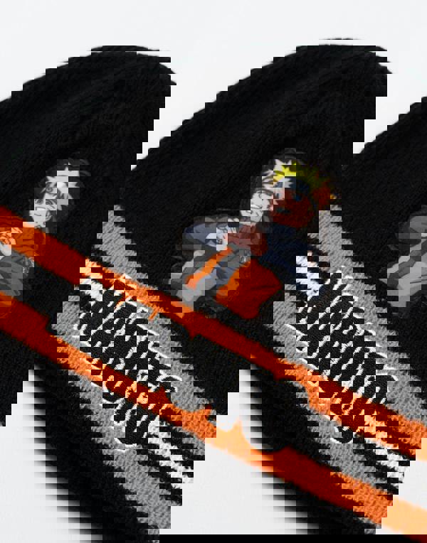 Naruto Boys Black Character Beanie and Gloves Set (One Size)