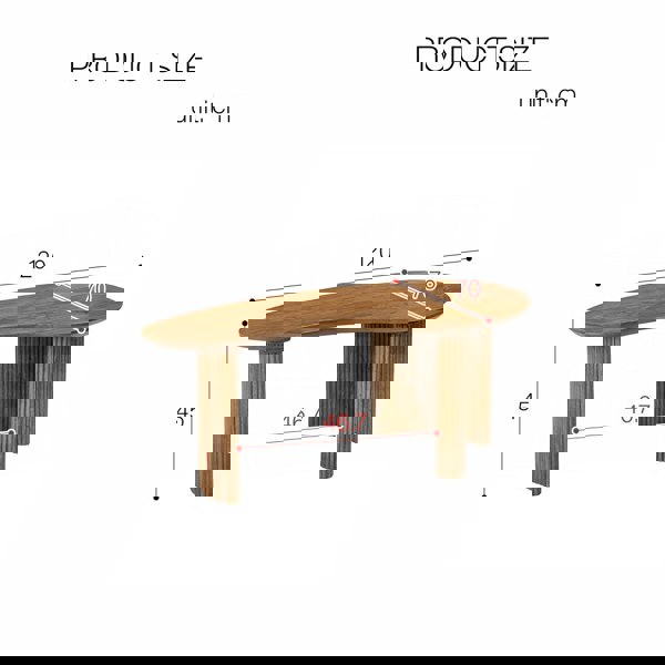 Rit Concept Aragon Curved Wood Coffee Table