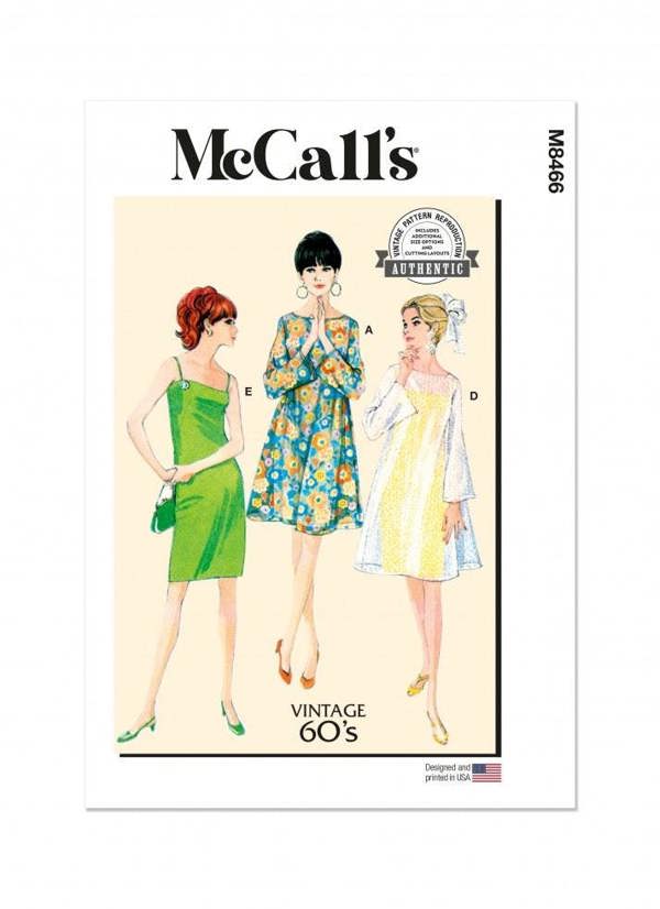 McCalls 8466 Paper Sewing Pattern – Women's Vintage Dress, Easy