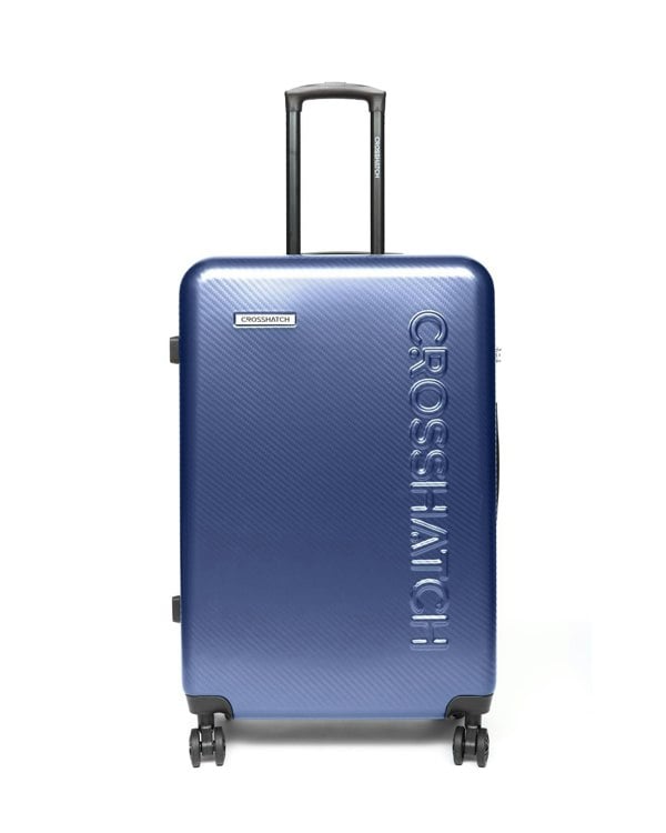 Crosshatch Escapade Embossed Suitcase 3pk Royal