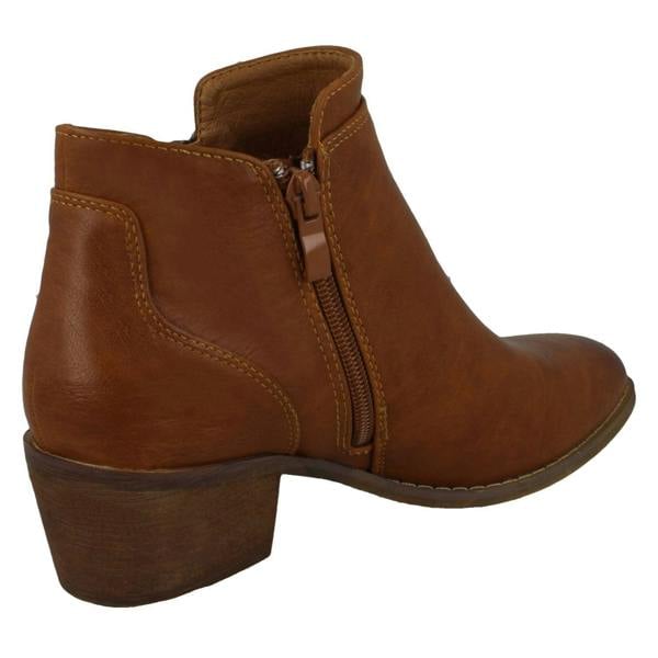 Spot On Ladies Spot On Mid Heel Ankle Boots F51137