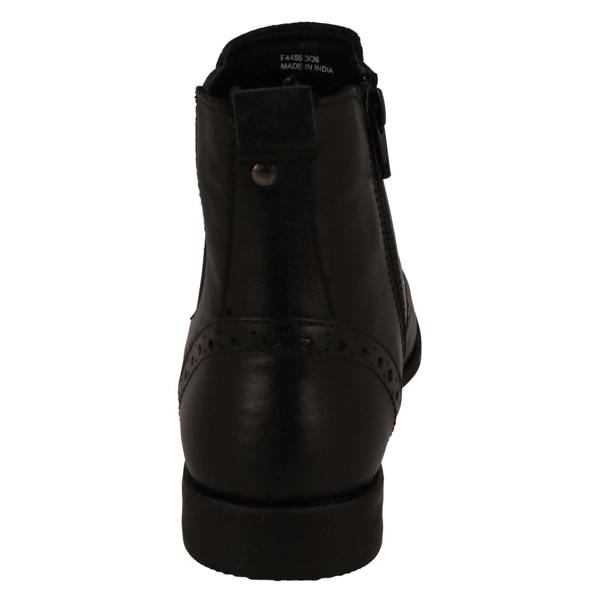 Leather Collection Ladies Leather Collection Brogue Detailed Chelsea Boots F4455