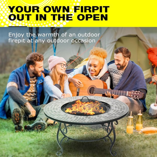 Centurion Supports Fireology GINESSA Sumptuous Garden and Patio Round Heater, Fire Pit, Brazier, Coffee Table, Barbecue and Ice Bucket