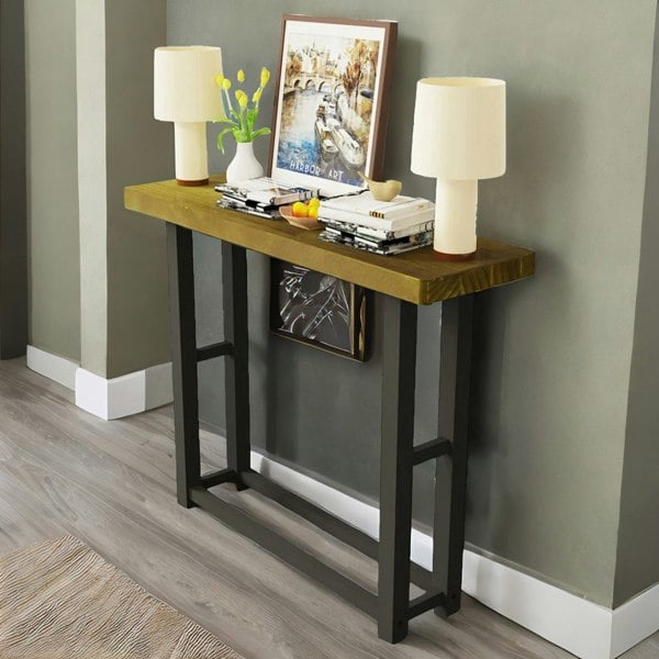 Rafaelo Mobilia 100CM Wide Narrow Console Table Industrial Style