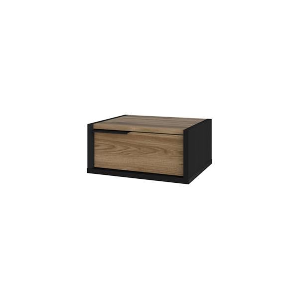 Decortie Eco Floating Bedside Table w/Drawer Modern Nightstand Wall-Mounted Space Saver Metal Handle Bedroom
