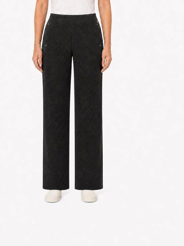 PennyPlain Wide Leg Tweedy Treggings - Charcoal