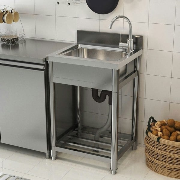 Stainless Steel One Compartment Commercial Sink Living and Home