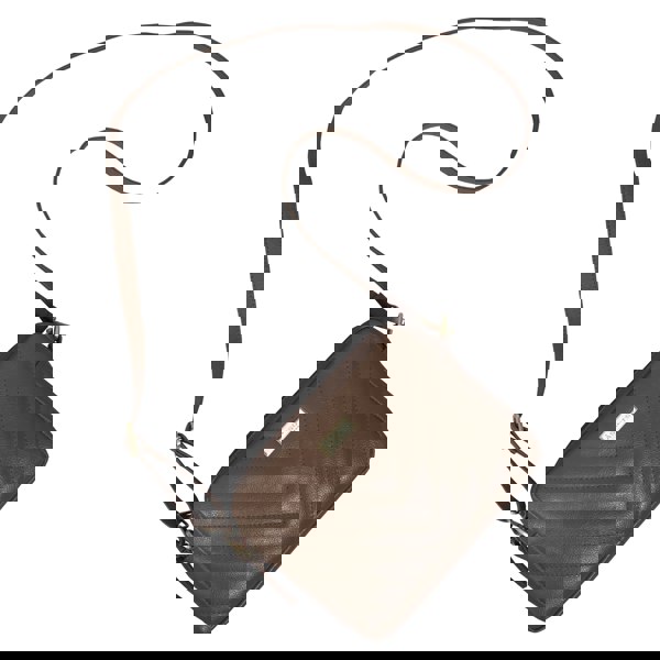 Assots London 'IRIS' Tan Quilted Soft Pebble Grain Leather Crossbody Bag