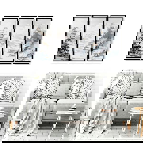 Modern Pictures For Living Room | Set of 3 Asian Inspired Wall art Prints