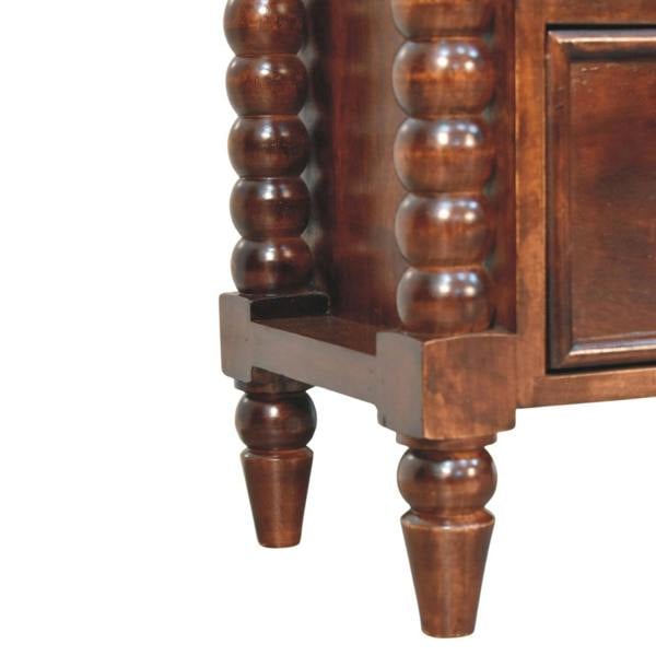 Artisan Furniture Solid Wood Spindle Winewood Nightstand