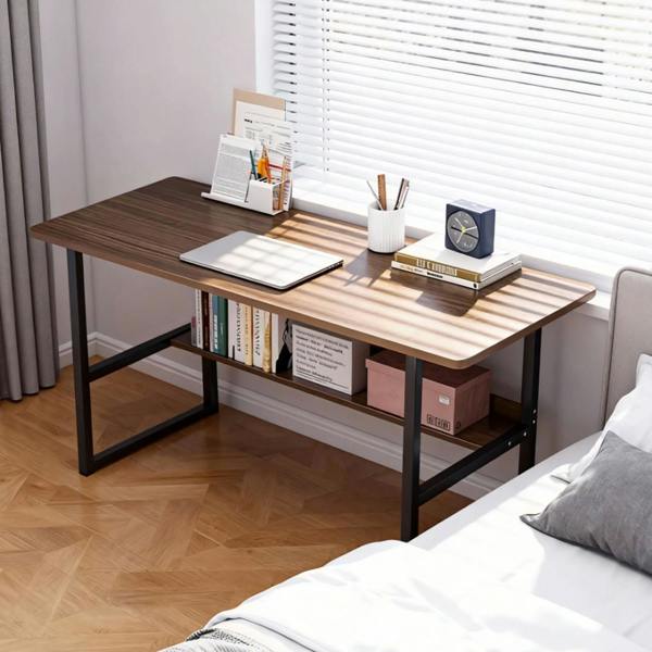 Havendro Home Office Computer Desk with Bookshelf Study Writing Workstation