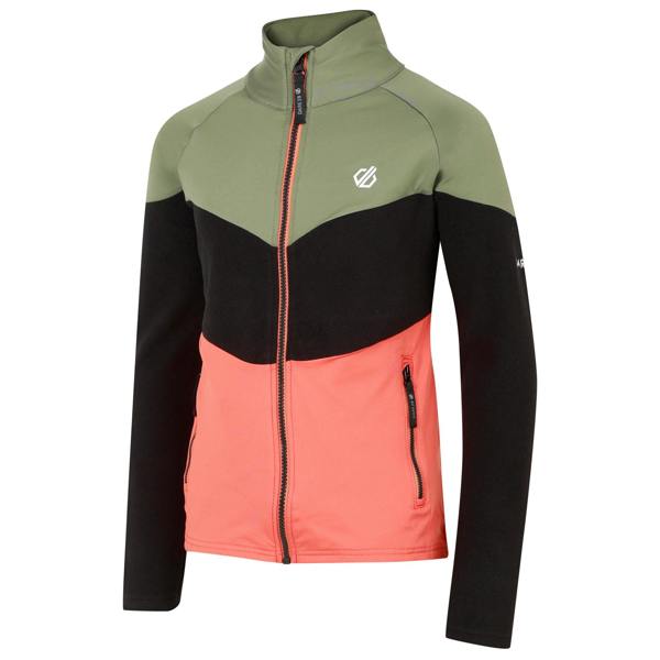 Dare 2B Childrens/Kids Emergent III Core Stretch Midlayer - Olivine Green/Black - 