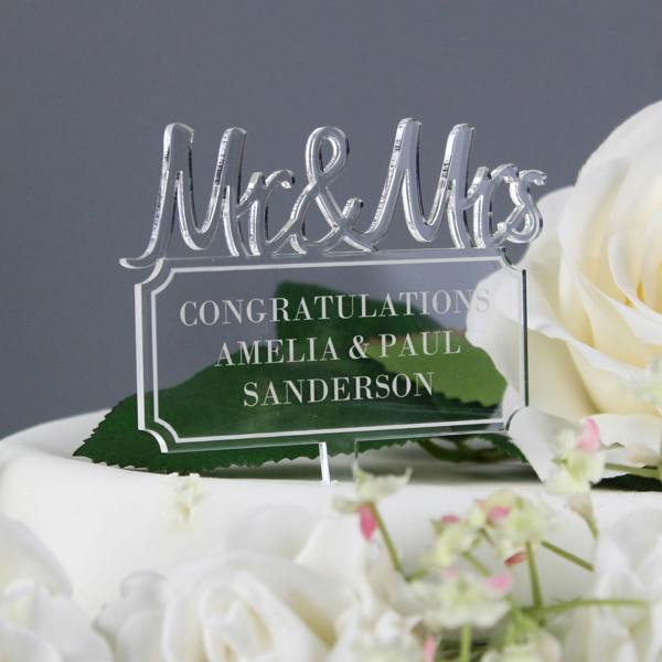 Abode Home & Gifts Personalised Mr And Mrs Cake Topper