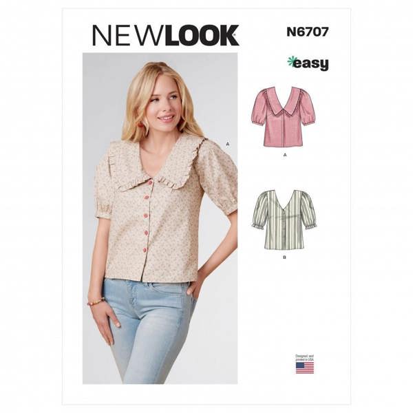 New Look Sewing Pattern 6707, Tops for Women, A (4-6-8-10-12-14-16) - Easy