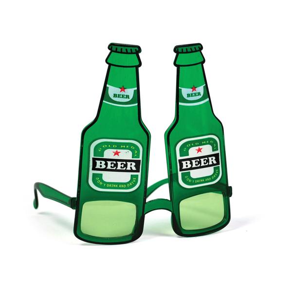Bristol Novelty Beer Bottle Glasses - Green - 