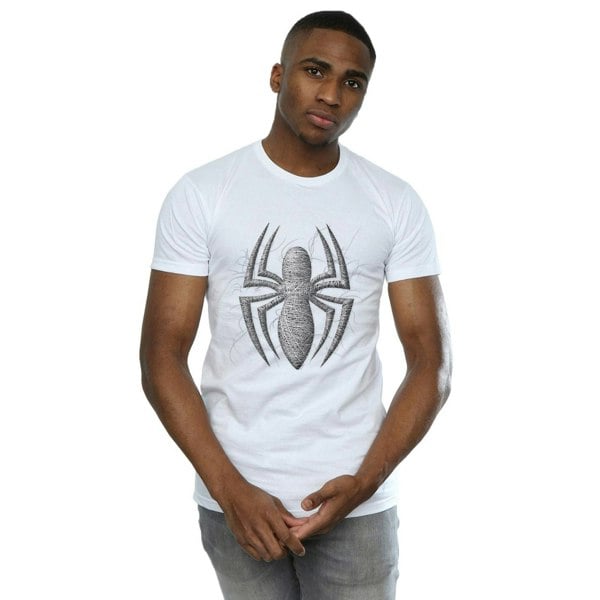 Marvel Mens Spider-Man Web Logo T-Shirt - White