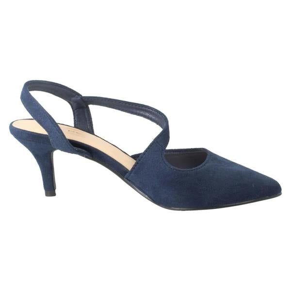 Spot On Ladies Spot On Slip On Pointed Summer Strappy Low Heeled Shoes F90145