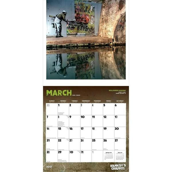 Banksy's Graffiti Calendar 2027, Wall Calendars, Month To View, Art, Gift