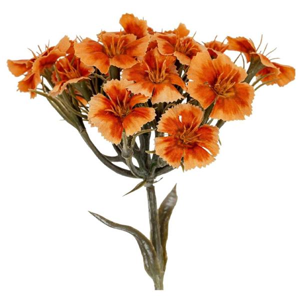 Hill Interiors Dianthus Artificial Flower Spray - Orange - 