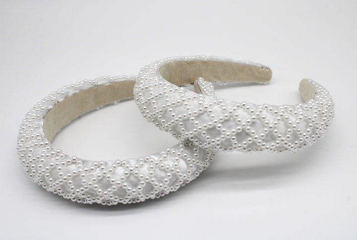 SVNX White Pearl Lattice Style Headband