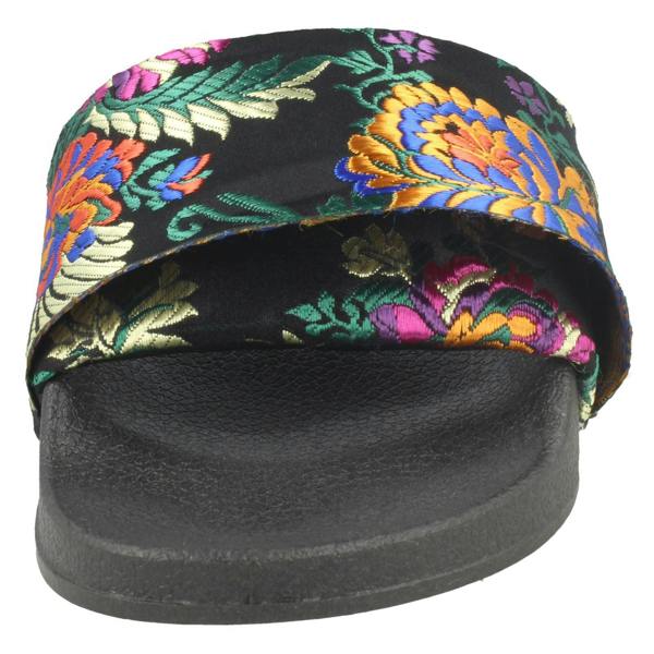 Spot On Ladies Spot On Chinese Print Mule Sandals