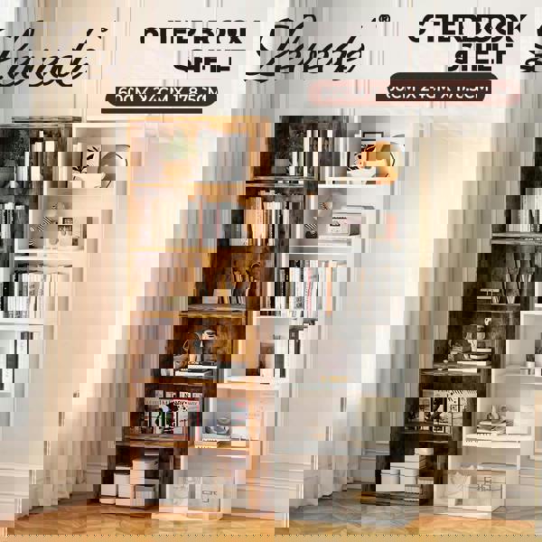 Levede 6 Tier Bookcase Shelving Storage Tall Adjustable Bookshelf Organizer Unit