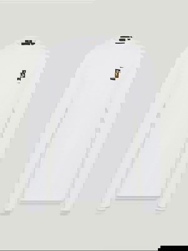 Belstaff Long Sleeved Logo Patch T-Shirt - White