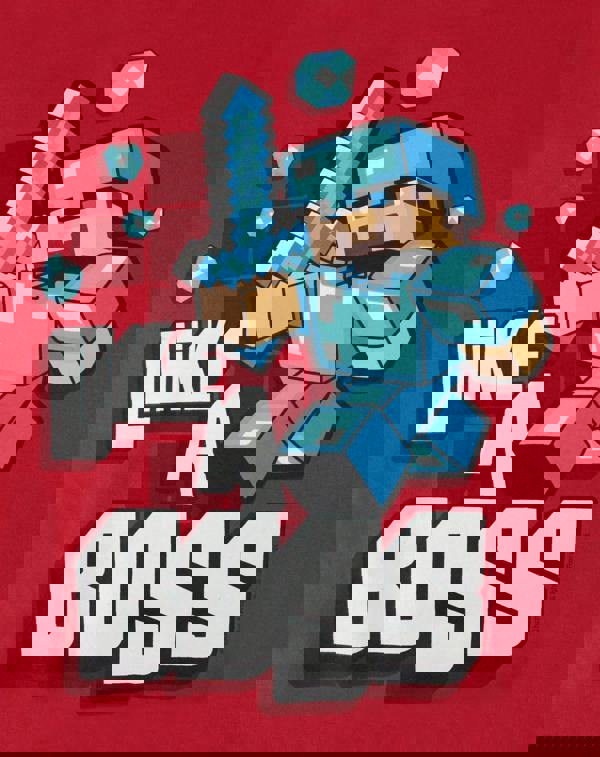 Minecraft Boys Red Like A Boss Boy'S Hoodie