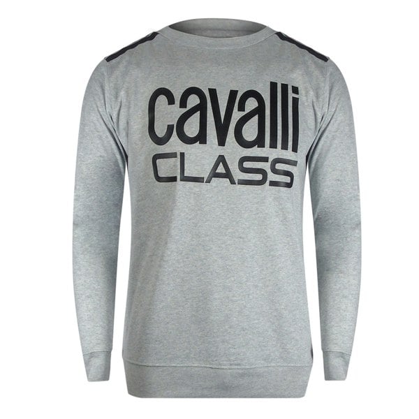 Cavalli Class Taped Shoulders Grey Sweatshirt