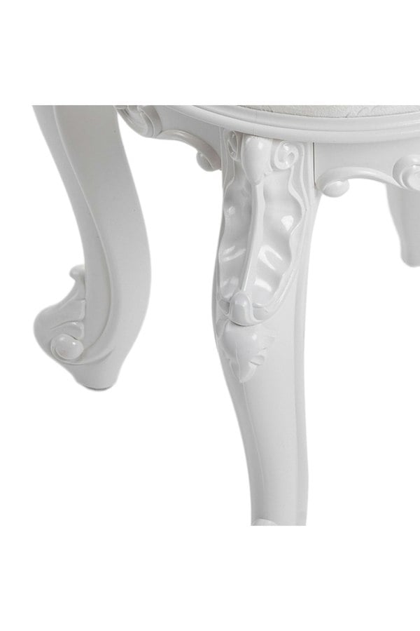 Living and Home Elegant Round Upholstered Dressing Makeup Stool for Vanity